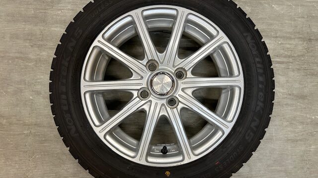スタッドレス アルミホイールセット 175 70 14 4本 バリ山